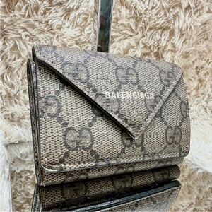 Gucci X Balenciaga Brown Monogram Wallet